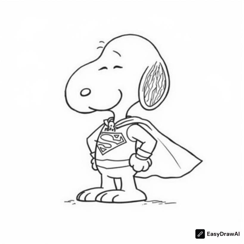 Snoopy in a superhero costume